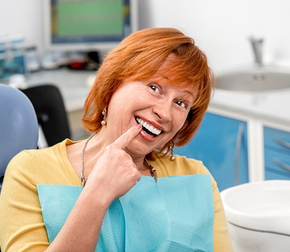 Woman after dental checkup in Franklin Park