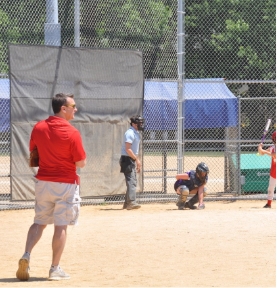 Doctor Napier playing softball