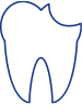 Animated tooth with chip in biting surface