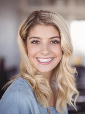 closeup of young woman smiling