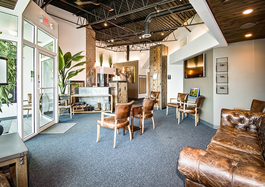 Dental office reception area