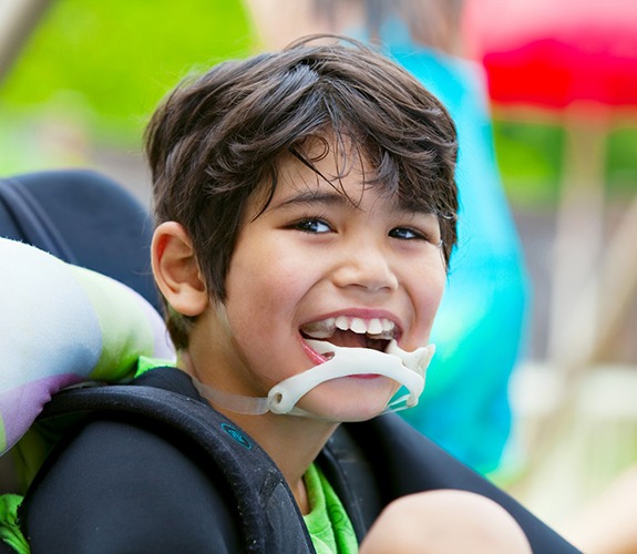 Boy with special needs in Franklin Park