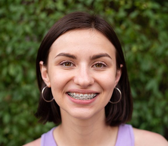 Girl wearing braces in Franklin Park