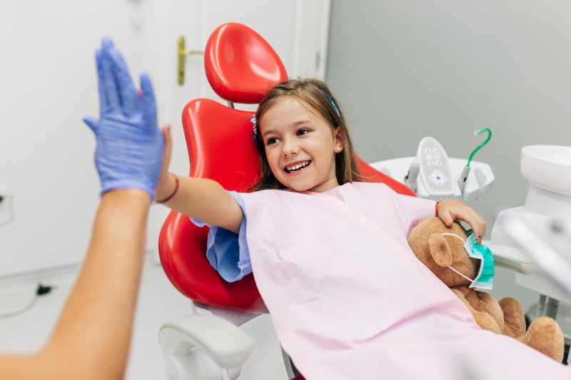 Young child receiving a dental checkup