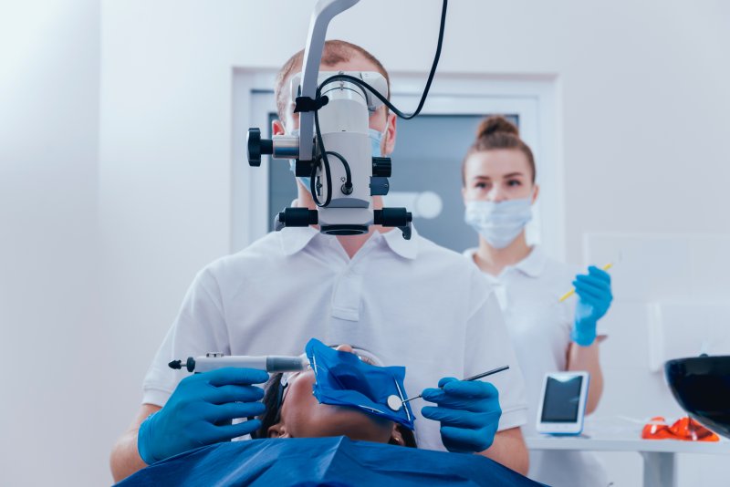 patient undergoing a root canal