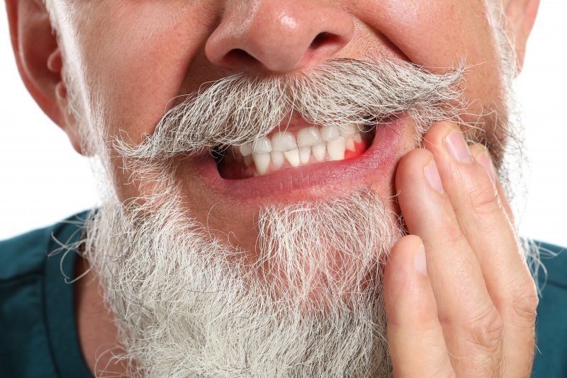 older man with gum disease