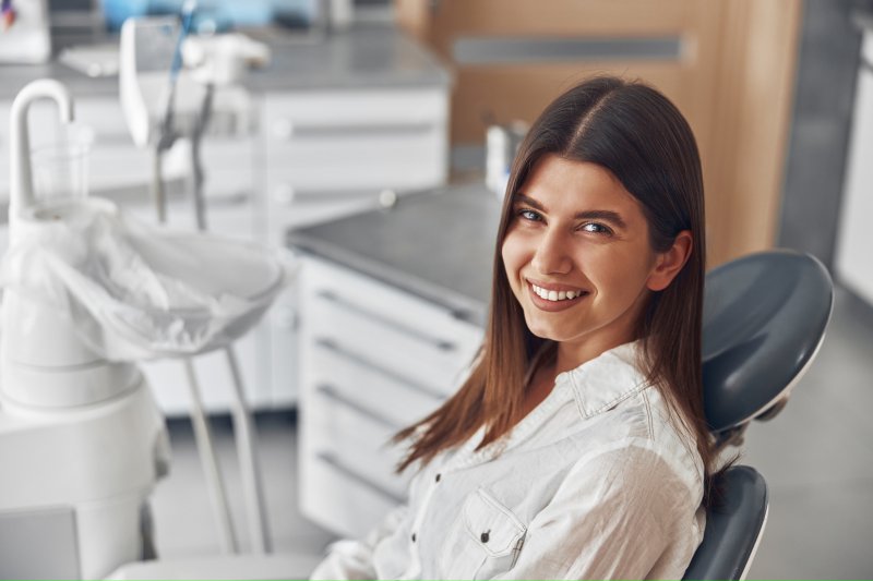 young woman with healthy smile