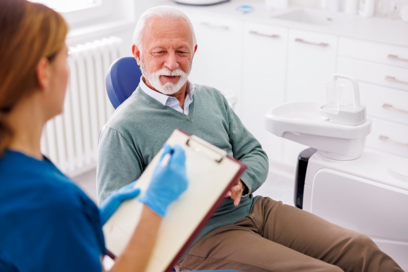 older man inquiring about teeth whitening