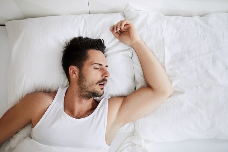 man asleep with mouth open